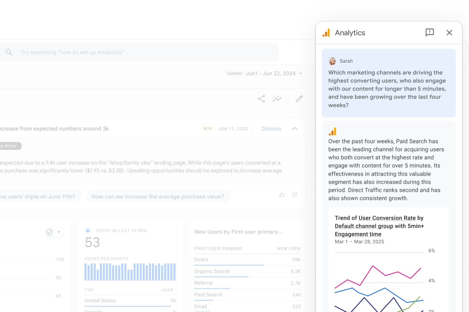Agentic capabilities in Google Analytics
