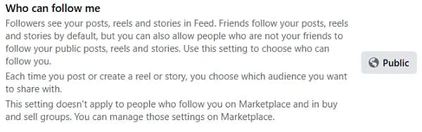 Facebook remove public followers