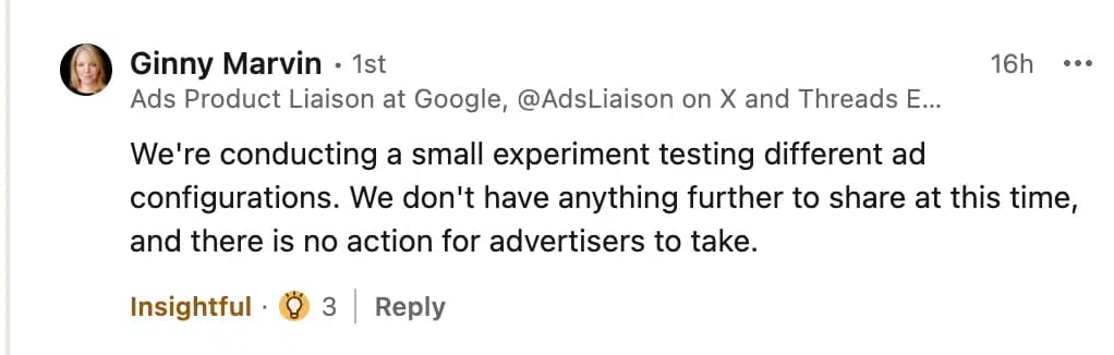 Google Response