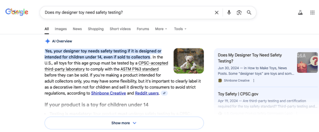 Google AI Overview example